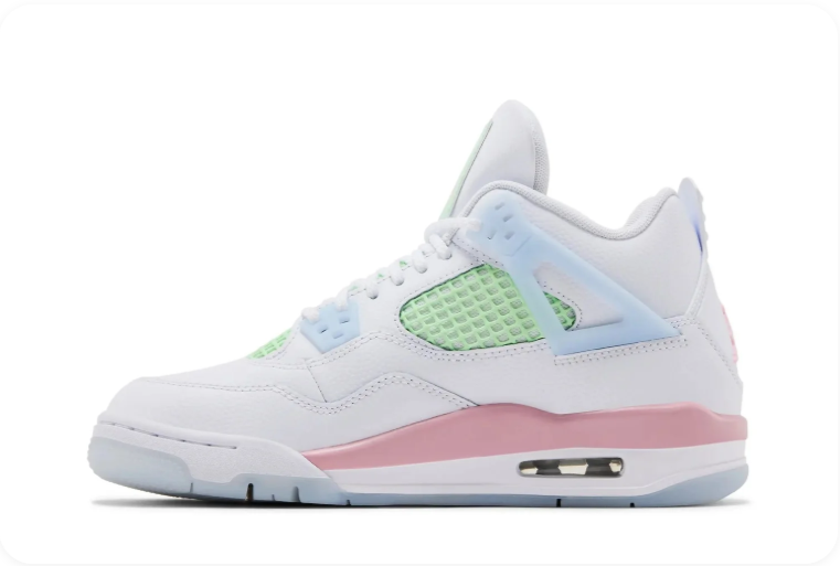 Jordan Mid-Top Sneakers – White with Pastel Blue, Mint & Pink Accents