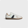 Retro Low-Top Sneakers – White & Cream with Black Side Accents