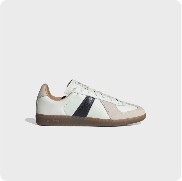 Retro Low-Top Sneakers – White & Cream with Black Side Accents