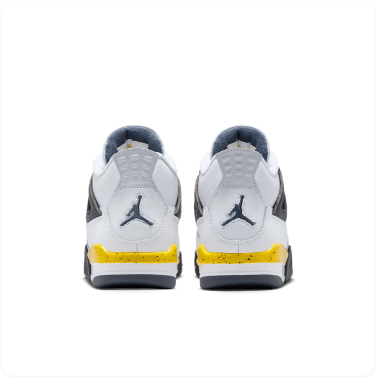 Jordan Mid-Top Sneakers – White, Black & Speckled Yellow