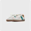Retro Low-Top Sneakers – White & Cream with Green Accents