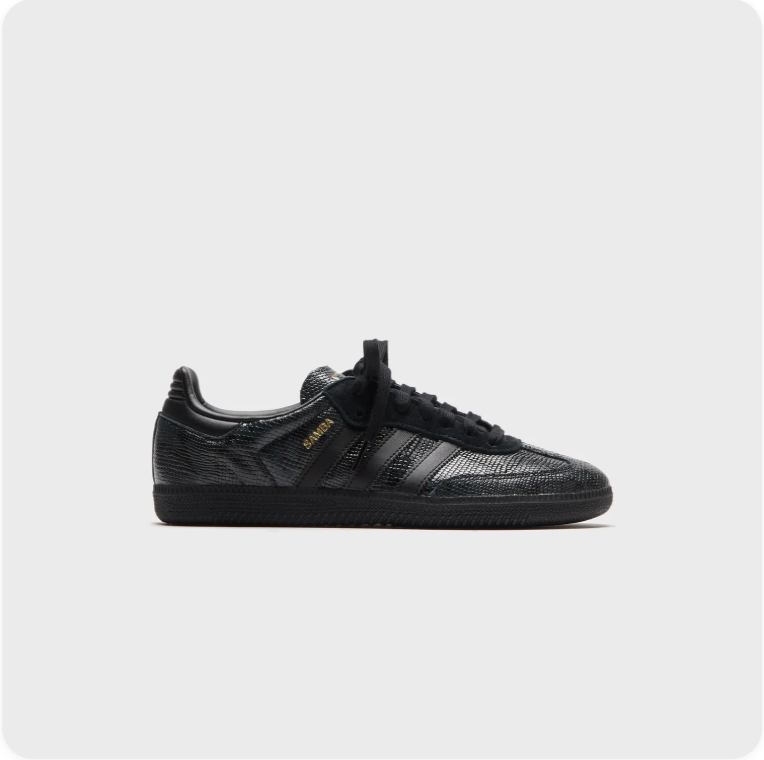 adidas Low-Top Sneakers – Textured Black with Gold-Tone Branding