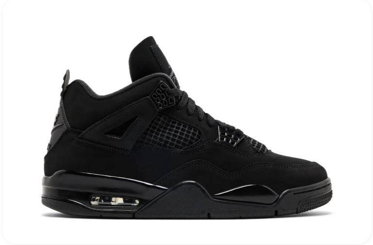 Jordan Mid-Top Sneakers – All Black with Grid Detailing