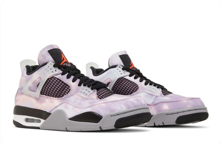 Air Jordan 4 Sneakers – Pastel Lavender with Black & Grey Accents